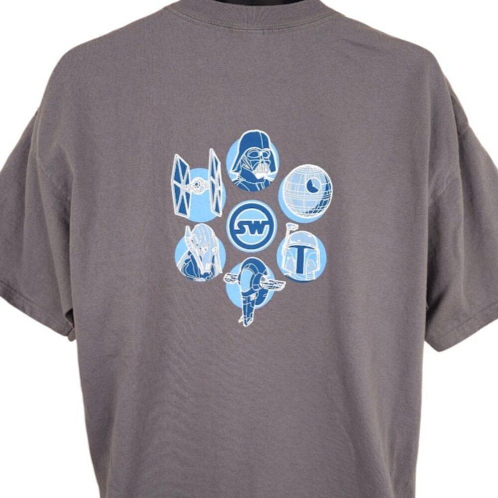 Vintage Star Wars T Shirt Mens Size XL Gray Y2K Industrial Light & Magic Crew